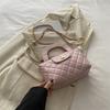 Filo per ricamo a rombi borsa a mano con chiusura alla moda borsa a spalla messenger versatile nuova per la primavera borsa da donna