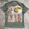 Quokka Moon Graphic T-Shirt, Retro Animal Lover Tee, Cottagecore Gift