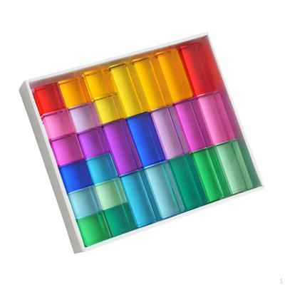 Rainbow Building Blocks Set Stacking Sensory Learning Toy Colorful Training Educational