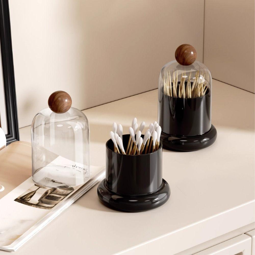 Retro Swab Toothpick Holder Plastic Toothpick Storage Box Portable Toothpick Dispenser  Living Room