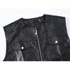 Men's Casual Imitation Leather Vest Spring and Autumn Cross-border Korean Version of Fashion Trend Single-breasted Jacket Vest Men's