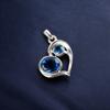 London Blue Topaz Edelstein 925 Sterlingsilber Schmuck Herz Anhänger Für Geschenk CP-3-2