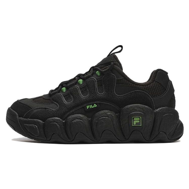 Fila Croissant Fabric Synthetic Leather TPU Comfortable Versatile Low-Top Dad Shoes Men Sneaker Black F12M342123FIB