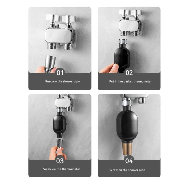 Aggiornamenti Display Temperatura Acqua in Tempo Reale Soffione Doccia Non Connettore in Acciaio Compatibilità Universale Bagno