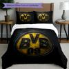 3pcs Duvet Cover Set (1*Duvet Cover + 2*Pillowcase, Without Core), Borussia Dortmund Print Bedding Set, Bedroom Decor, All‑Season, Birthday Gift