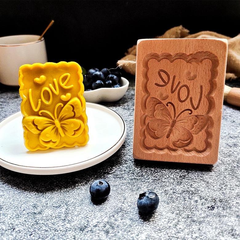 Wooden Cookie Cutter Mold Wedding Cookie Moulds Flower Tree Cartoon Animals Pattern Cake Baking Mould Tools for Christmas Easter