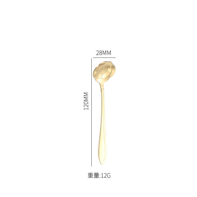 1pcs Flower Spoon Set Small Teaspoon Coffee Spoon Cute Ice Cream Dessert Spoon Silver Gold Stainless Steel Spoon For Coffee Tea