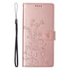 For Samsung Galaxy A56 5G Wallet Case Butterfly Floral Imprint PU Leather Phone Cover with Wrist Strap