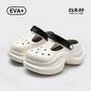 Small Yellow Flower Pearl Hole Shoes Women's Summer New Breathable Comfortable Heightening Thick-soled Outer Bag Head Slippers