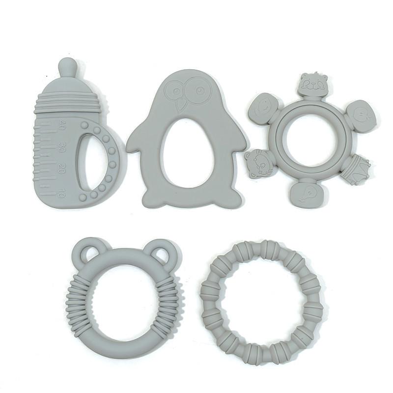 Non-Toxic Teether Toys Baby Food Grade Silicone Teething Stick Children Mouth Muscle Trainer