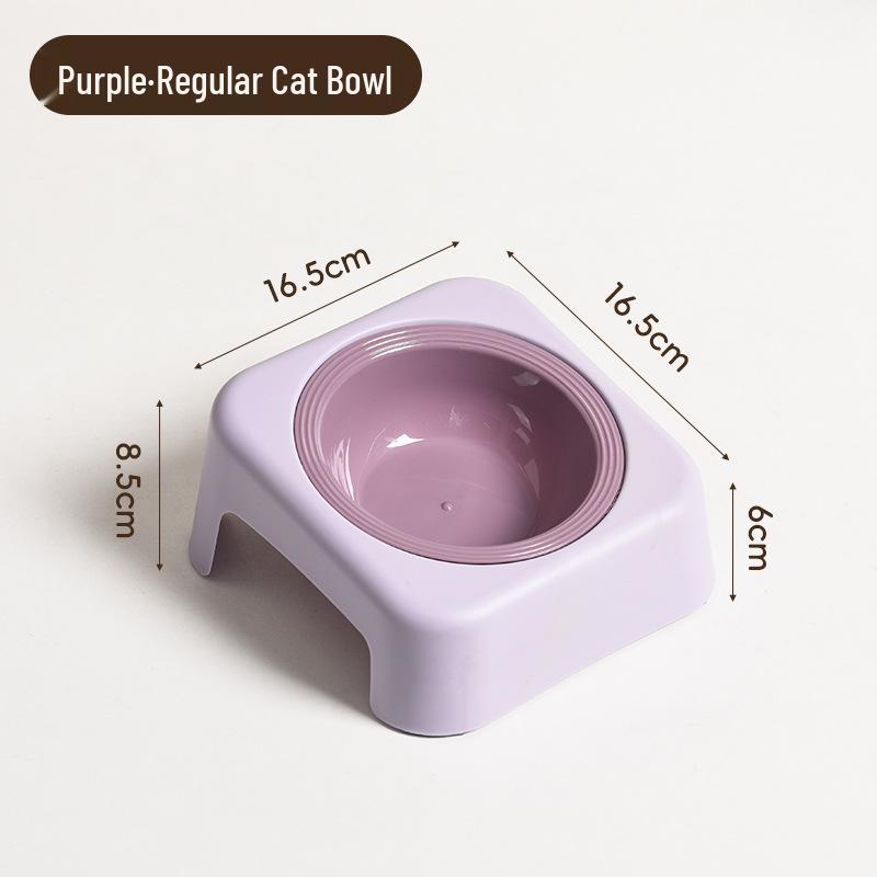 Slanted Double Cat Bowl - Anti-tip, Stainless Steel, Detachable, Washable, Anti-black Chin Cat Food and Water Bowl.