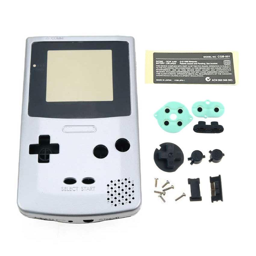 JCD Kunststoffgehäuse für Gameboy Advance GBC-Konsole mit Tasten, Schrauben, Aufklebern und Etikettenteilen
