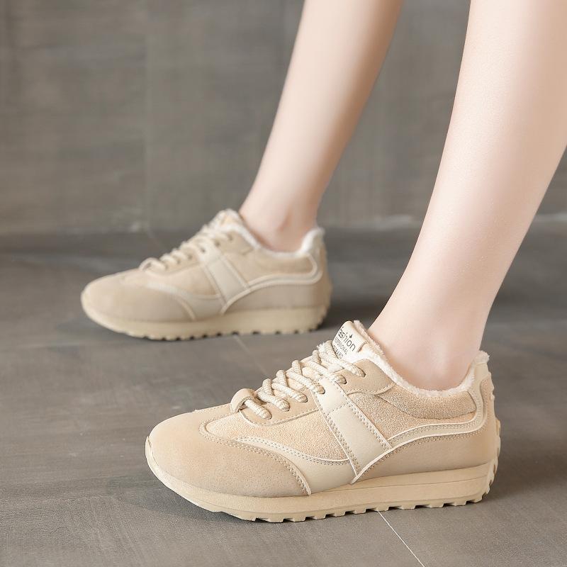 JCF220-1 new autumn thick baseplate shoes women's shoes velvet student casual splicing heightening sports shoes