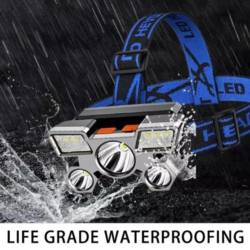 Powerful Rechargeable Head Flashlight for Fishing LED Headlamp Camping Headlights Hunting Torch Hiking Front Lanterns
