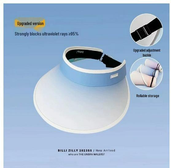 Gradient UV Protection Sun Hat with Large Brim for Cycling