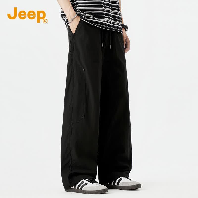 Jeep Men's Ice Silk Loose Straight Workwear Pants