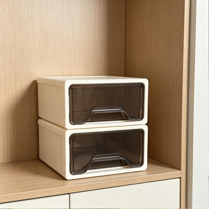 Stackable Plastic Drawer Storage Box Wardrobe Closet Clothes Organizer Household Storage Bin Container