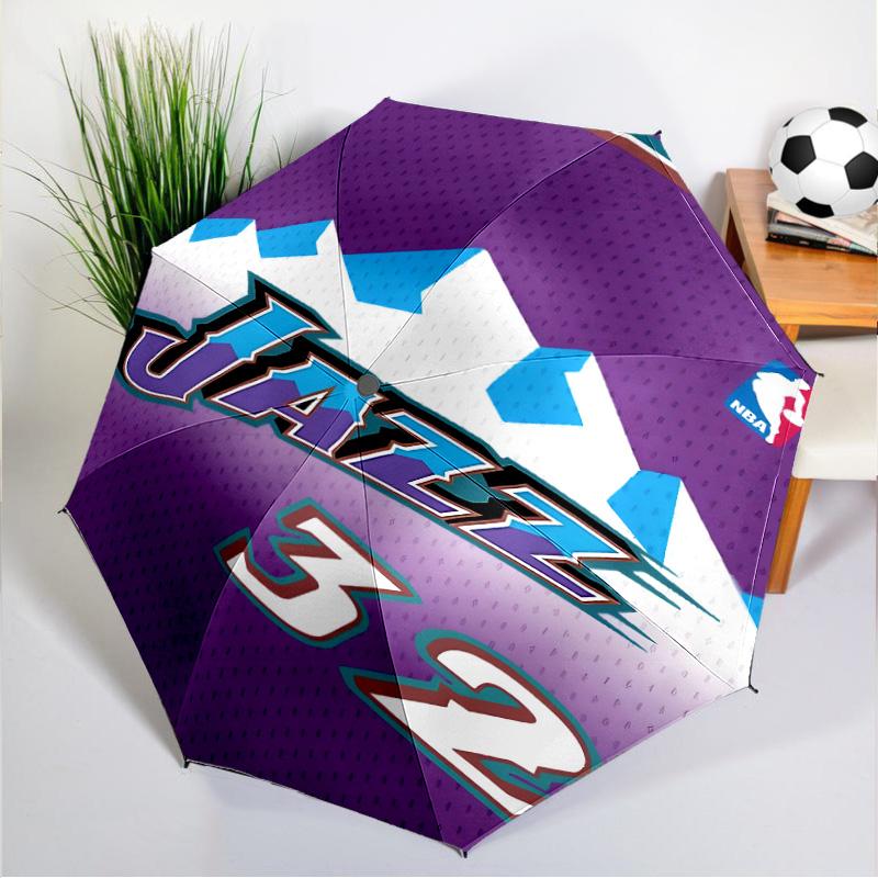 Jazz Basketball Team Umbrella 8-Frame for Travel, Camping, Casual Lightweight Portable Umbrella, Essential for Every Family Holidays Gift