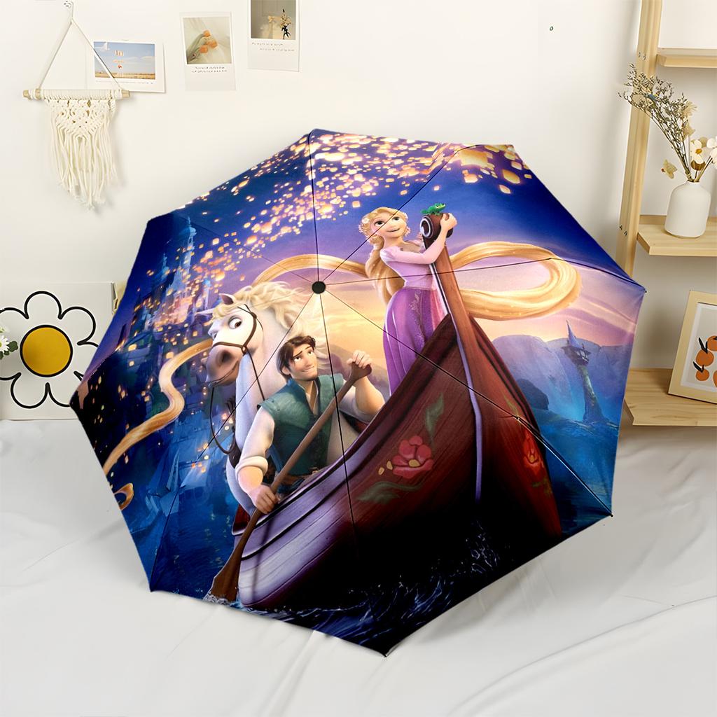 Rapunzel Portable Automatic Umbrella Compact Durable 8Rib Design Foldable Design Perfect For Outdoor Adventures Elegant Umbrella