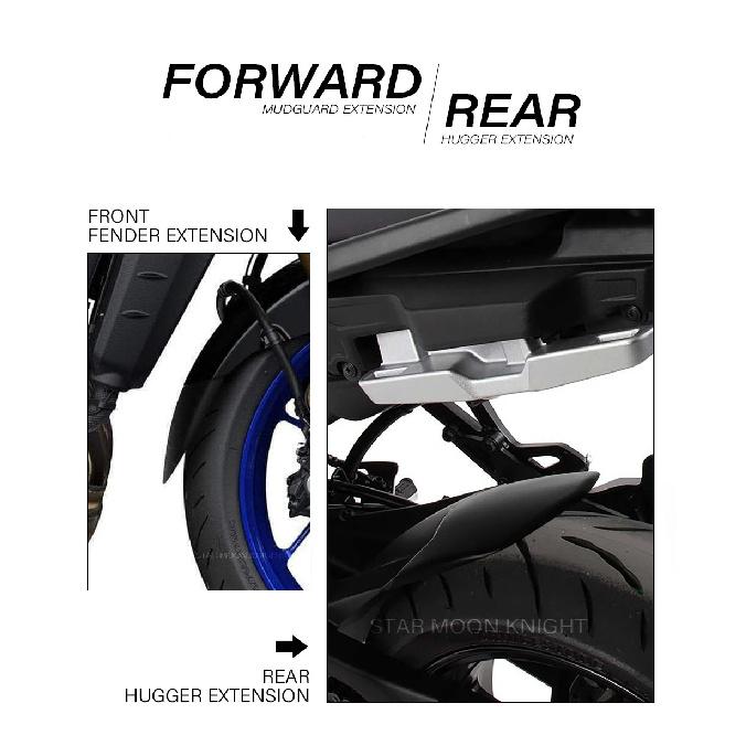 Motorradzubehör Vorderradkotflügel Hinterradverlängerung Hugger Erweiterung Für Yamaha Tracer 9 GT Tracer9 2021 2022 -
