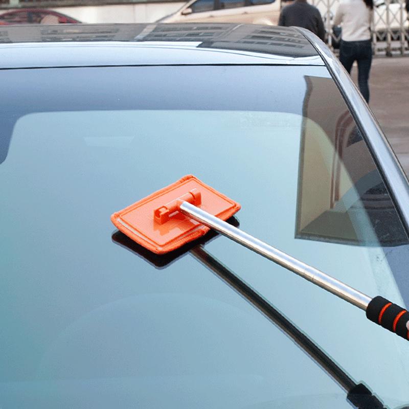 Car Window Cleaning Brush with Removable Microfiber Pad for Car Windshield Home Office Cleaning