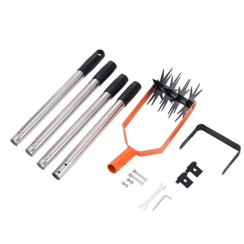 Manual Soil Tiller Featuring Adjustable Handle Length and Steel Blade for Back Friendly Gardening