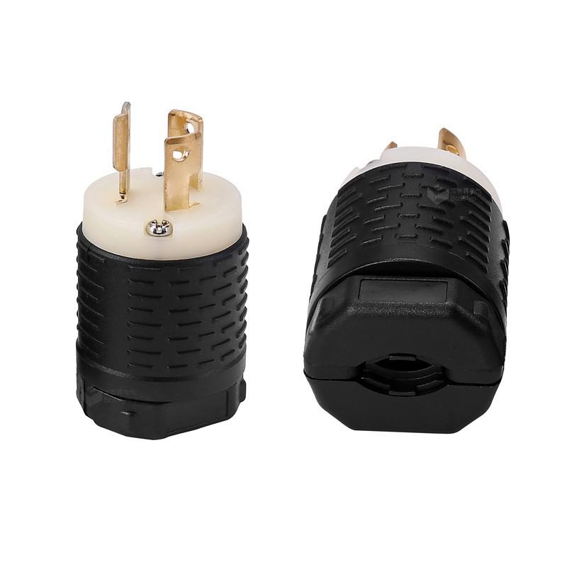 תקע נעילה אמריקאי NEMA L6-15, 15A 250V, תקע אמריקאי תלת-פיני נגד משיכה