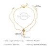 2pcs Set Fashion Starfish Shell Pendant Double-layer Necklace for Women Stacked Collar Chain Beach Vacation Jewelry Sets Gifts