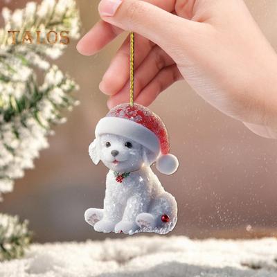 1/12 stk Dyr julepynt 2D imitert krystall dyr juletre hengende dekorasjon Fargerik akryl ornament for ferie hjemmekontor dekorasjon