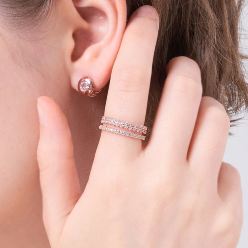 ELLE Jewelry Bold Two-Line Open Ring ELBRWR148