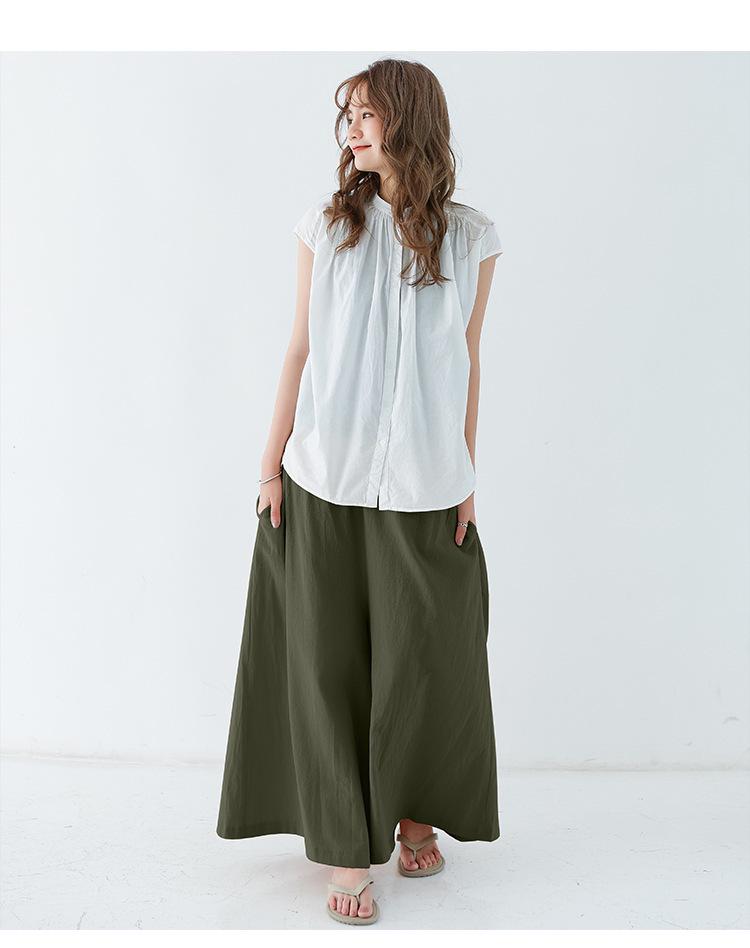 Rakuten Kadın Keten Pamuk Çok Renkli Bol Geniş Paça Cepli Culottes – Ekstra Uzun İlkbahar/Yaz Günlük Pantolon 2021 Koleksiyonu.