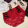 Lady Summer New Style Light Luxury Pure Desire Sexy Bowtie Hollow Net Gauze Briefs