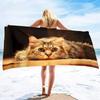 Cat Print Microfiber Lightweight Beach Towel, Soft Beach Blanket Fast Dry Super Absorbent Beach Towels for Adults and Kids