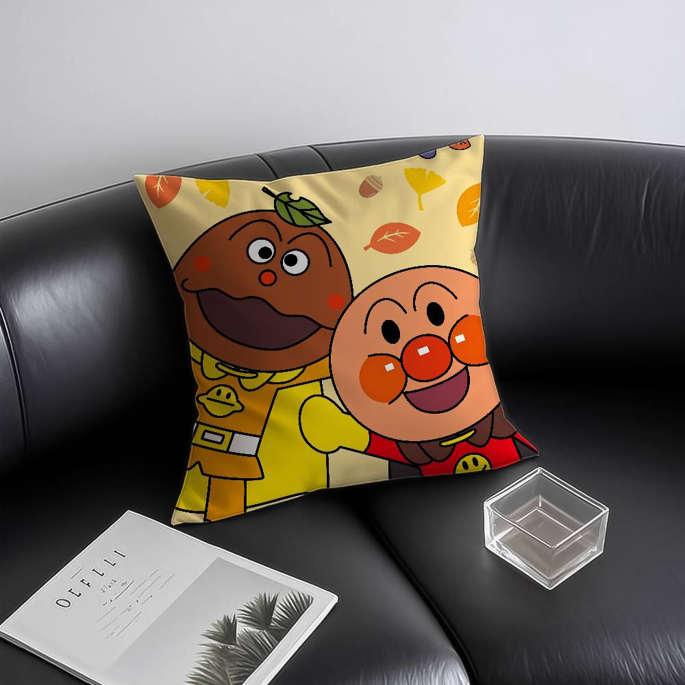 Мультяшный Анпанман Милая наволочка Противоклещевая Невидимая молния Диван Кровать 12x12Inch