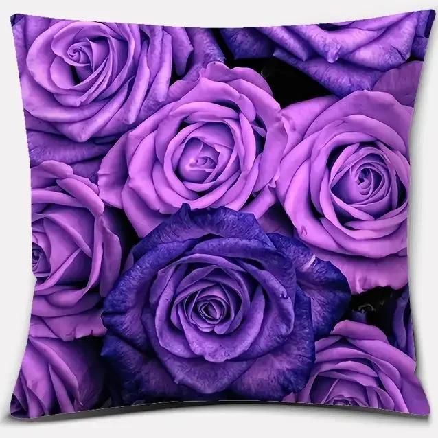 Purple Pattern Pillow Home Office Decoration Bedroom Sofa Car Cushion Cover