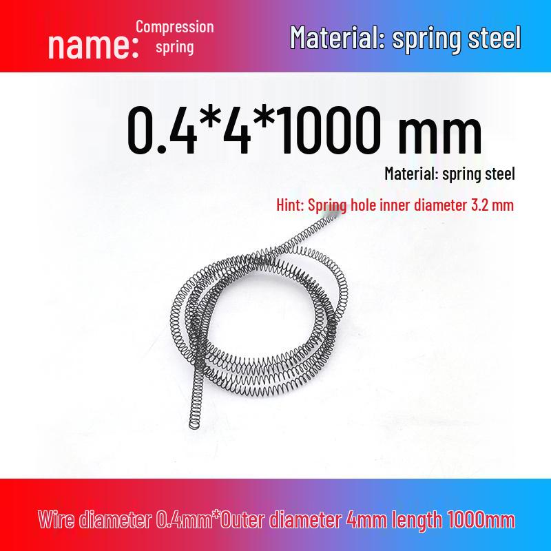 Spring Wire: 1m Long, Soft Pressure, Manganese Steel, 0.3-4.5mm Diameter, Yellow Compression Return.