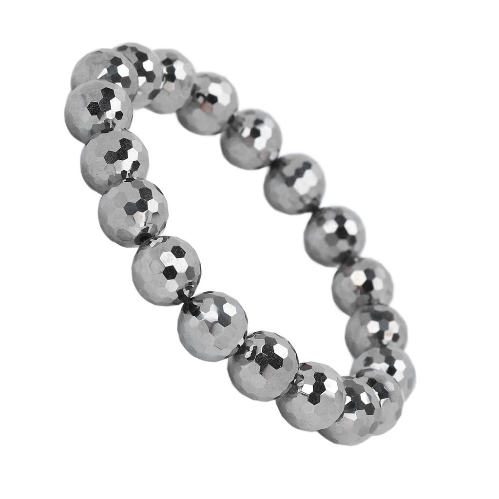 Bransoletka Terahertz Błyszczące fasetowane koraliki Modna bransoletka z kamieniem energetycznym dla kobiet mężczyzn