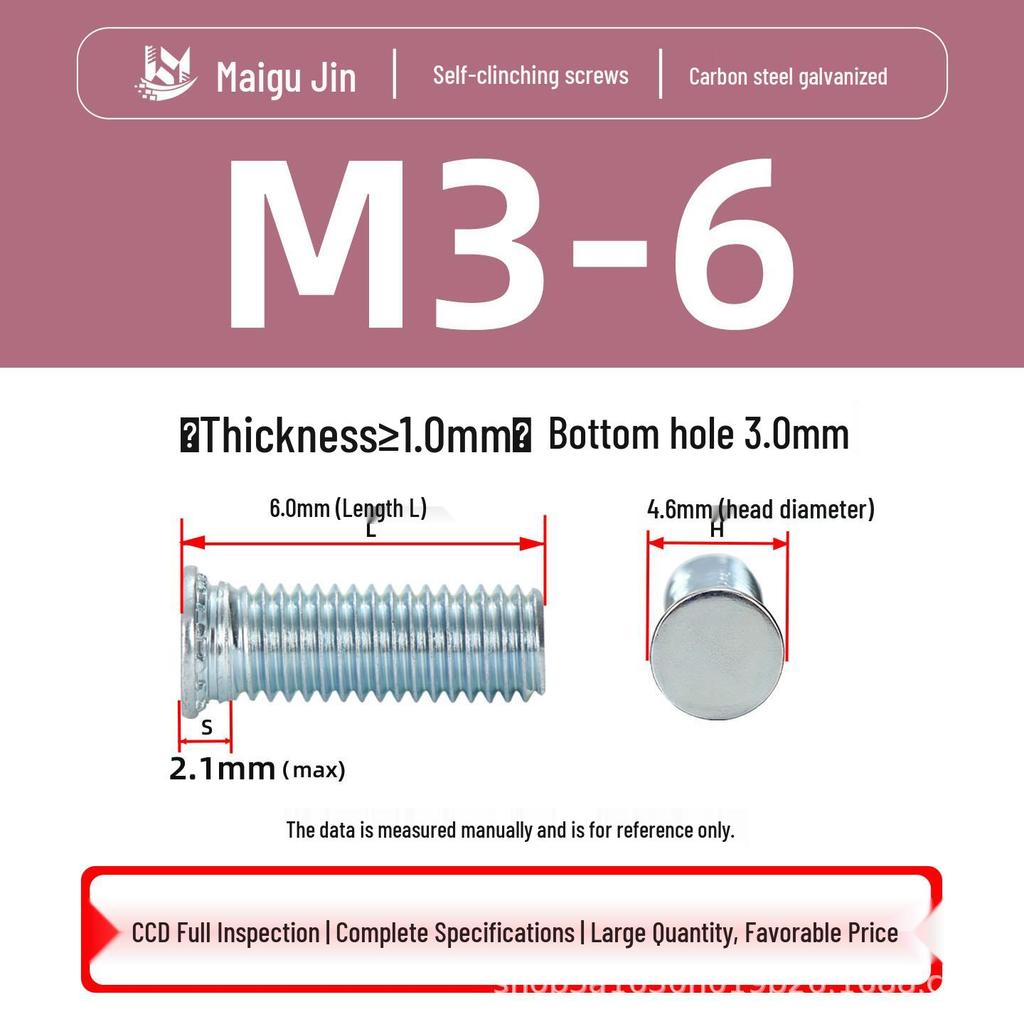 Flat Head Carbon Steel Galvanized Rivet Nuts FH-M2 to M10 - Free Shipping
