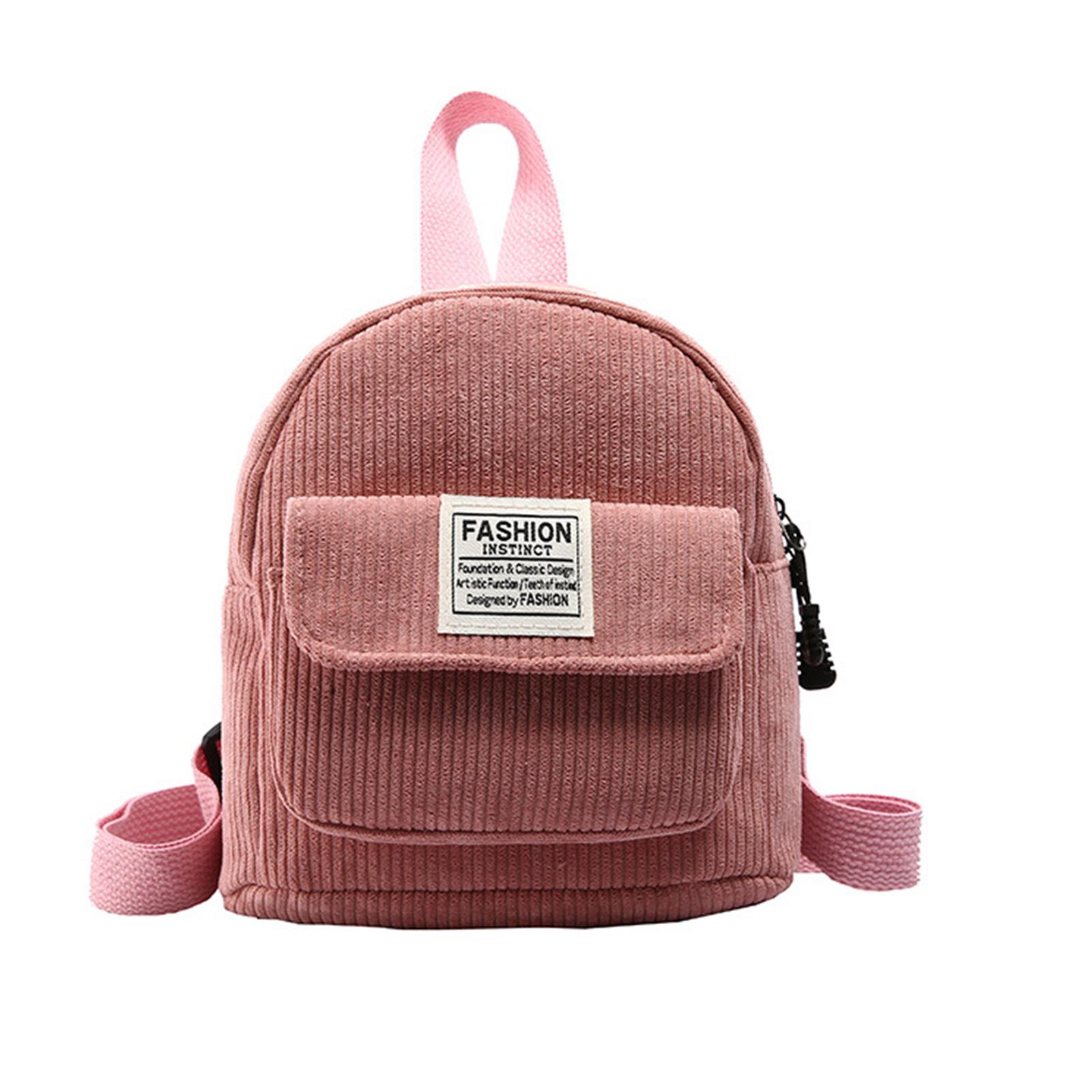 

Вельветовый рюкзак для женщин, студенческий школьный рюкзак для книг, мини-рюкзак, простой рюкзак на каждый день, маленький рюкзак, модный дорожный рюкзак розовый