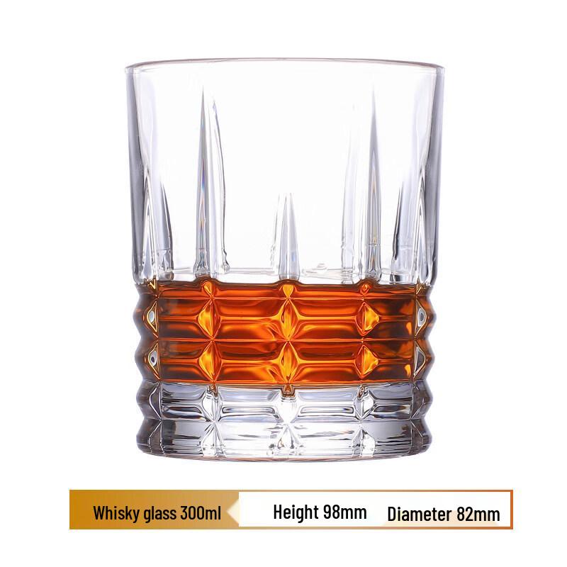 HA European Style Crystal Glass Sword Pattern Tumblers, Set of 2