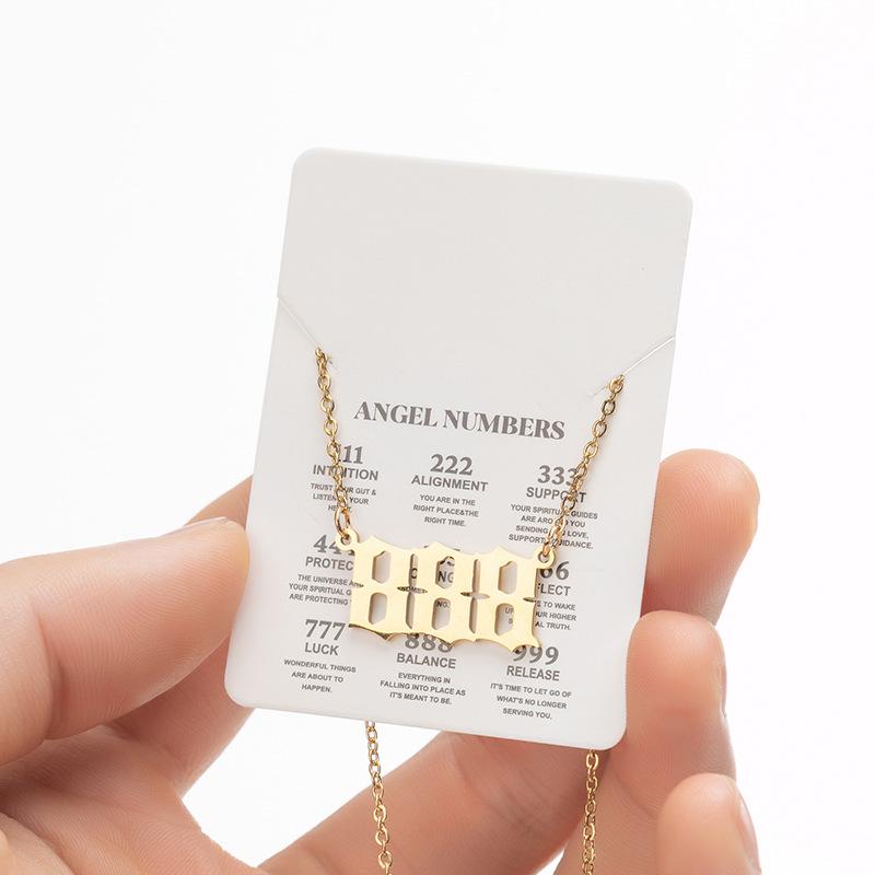 

Stainless Steel Angel Number Lucky Numbers Necklaces 111 222 333 444 555 777 888 999 666 000 Pendant Necklace Charms Jewelry