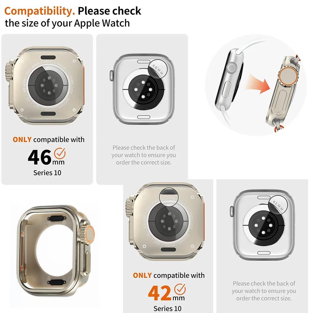 Zinc Alloy Case for Apple Watch Series 10 42mm 46mm Upgrade Ultra 2 49mm Hard Metal Protective Cover for Iwatch Series 10 Shell