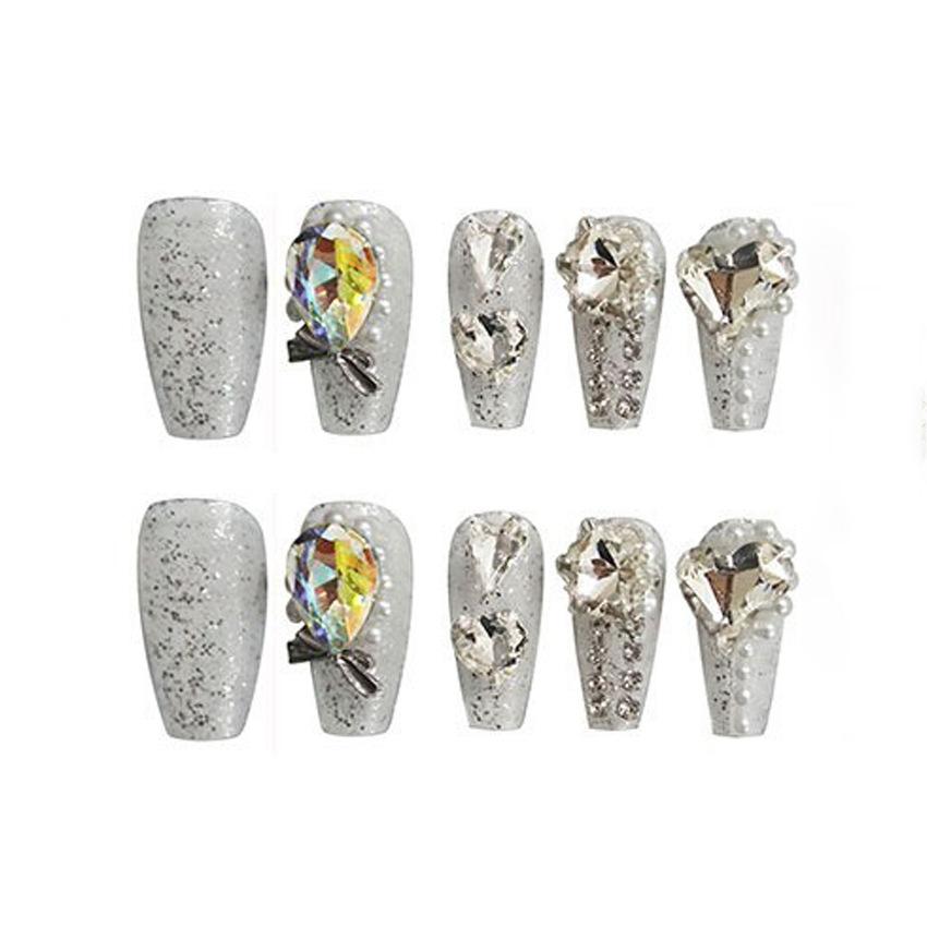 Type 24 Nail Art Nail Pads Stacked Diamond Heavy Craft Fake Nail Pads Finished Ballet Nail Wearing Nail
