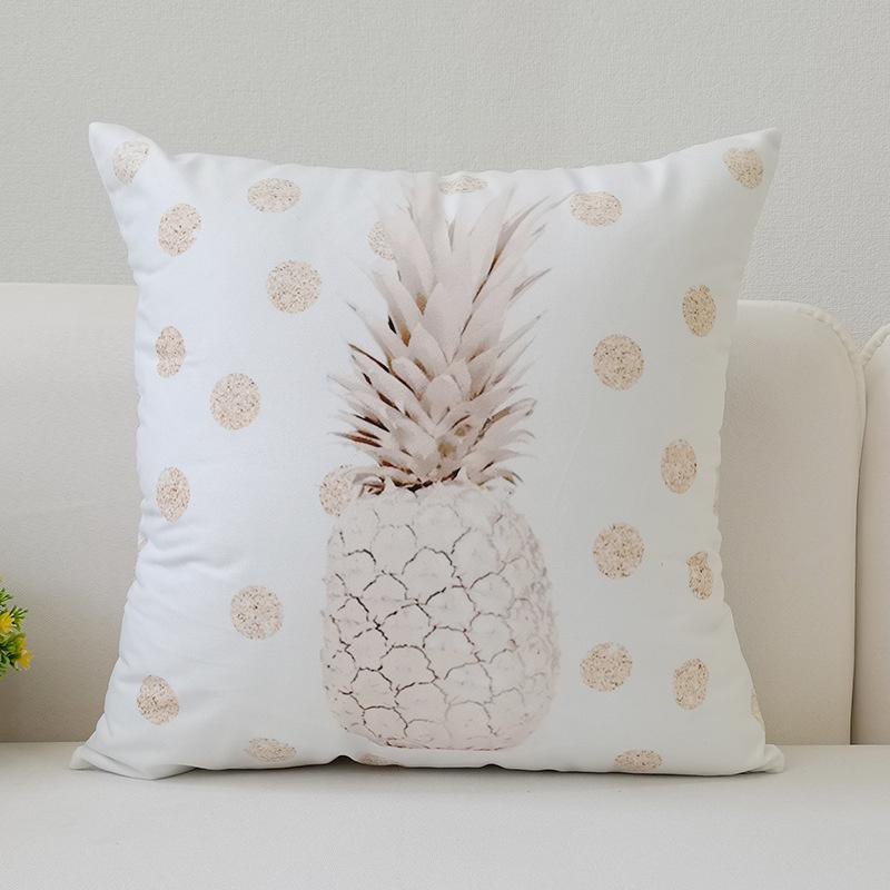 45x45cm Warm Pink Geometric Cushion Cover Pineapple Letter Simple Pillow Cover Ins Printing Poster Sofa Office Home Decoration