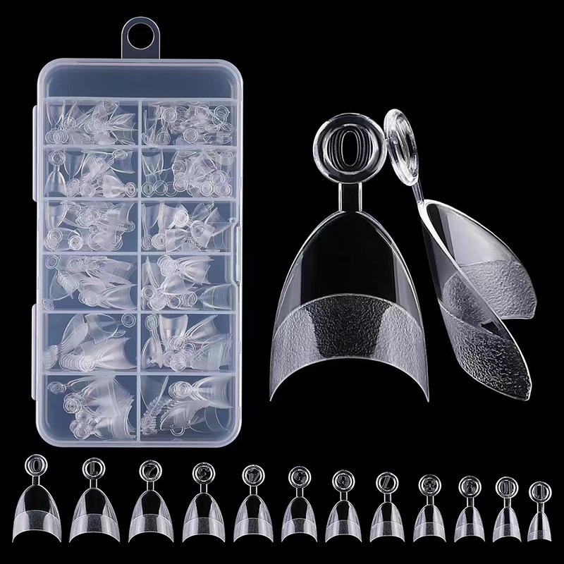 240Pcs/Box Fake Nails Semi-Matte French Almond Acrylic Water Drop Almond False Nail Tips For Extension Tip Manicure Tool
