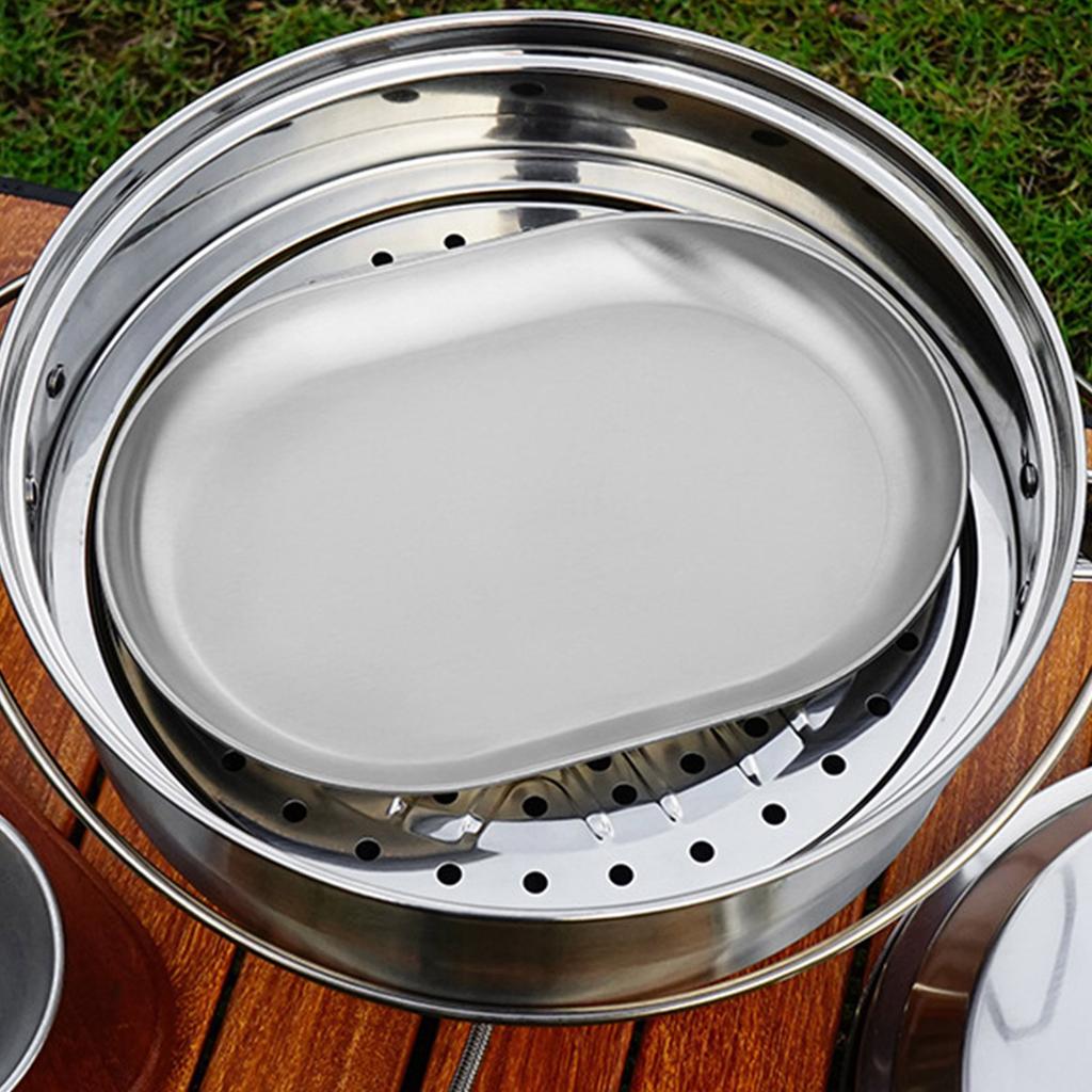 Flache Teller 4 Stück 304 Edelstahl Textur Wiederverwendbar für Küche und Essen Multifunktionale Verwendung beim Kochen und Servieren