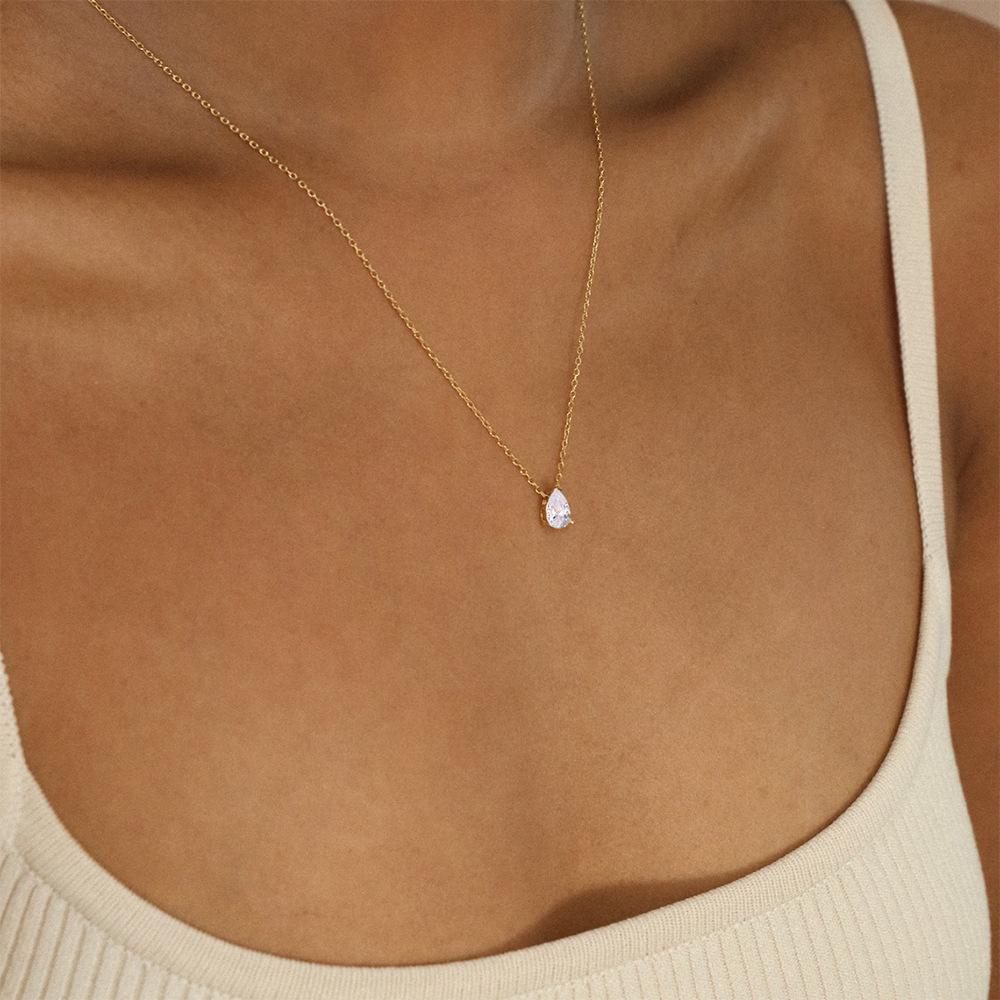 Teardrop Zircon December Birthstone Necklace