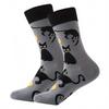 Men's Large Size Cotton Mid Calf Socks, Animal Life Themed Trendy Socks for Casual Everyday Wear