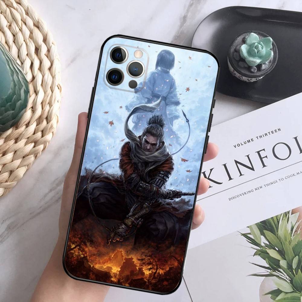 S-Sekiro Shadows Die Twice Phone Case For iPhone 16,15,14,13,12 Mini 11 Pro XR,X,XS,MAX 7,8 Plus Silicone Cover Soft Black