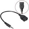 Autó Hi-Fi AUX 3.5mm Férfi - USB 2.0 A Típus Női Konverter Adapter Kábel Autóipari Belső Kiegészítők